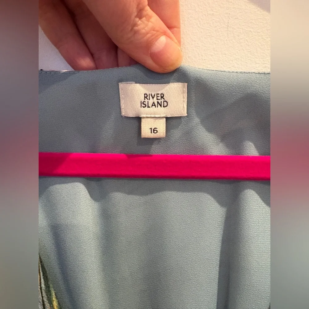 River Island Floral Kimono Dress in Blue - Picture 8 of 9